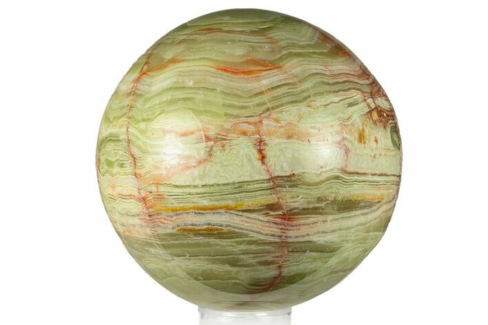 Polished Green Banded Calcite Sphere - Pakistan #301459